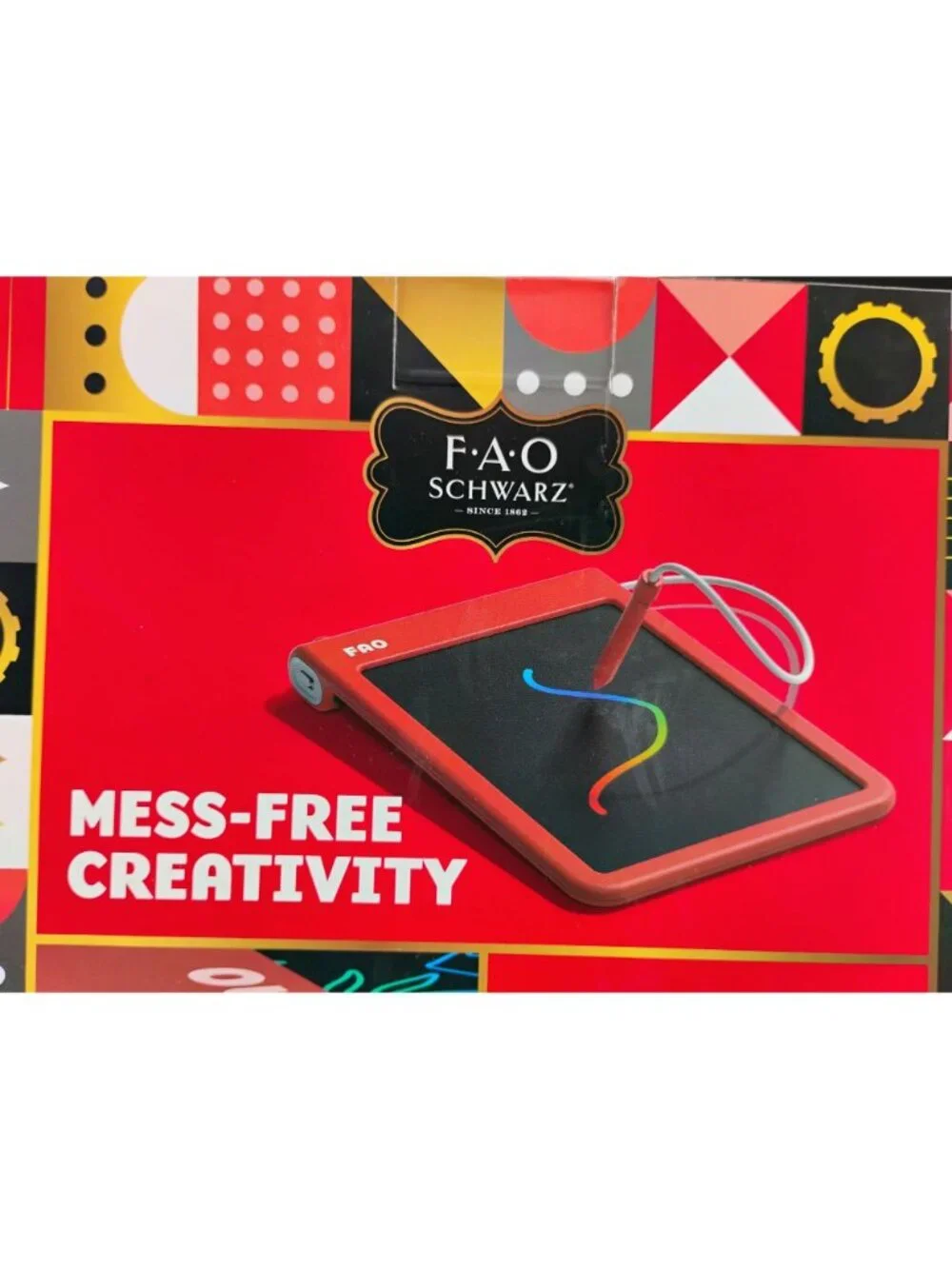 FAO Schwarz Magic Art LCD Drawing Tablet Ages 3+ Tethered Stylus